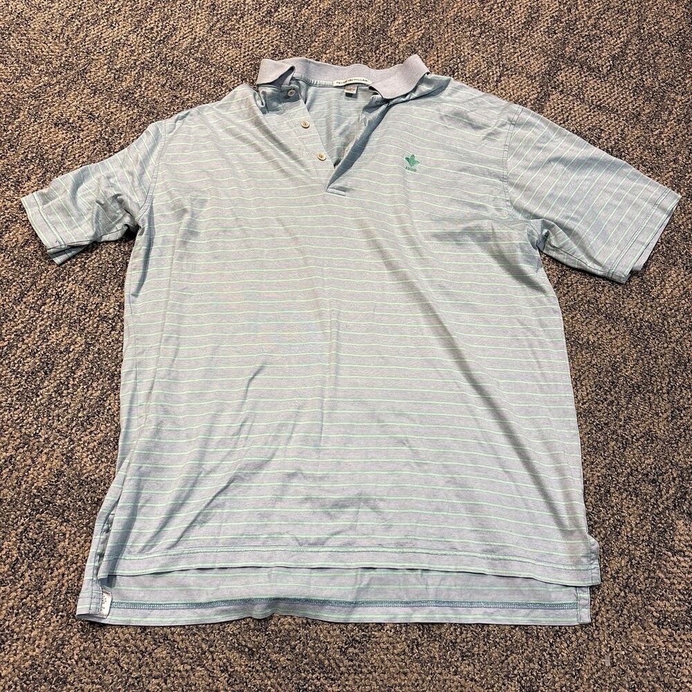 Peter Millar Pale Blue Striped Polo